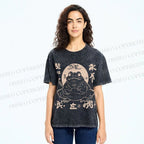 Unisex Retro Frog Printed Washed Tee
