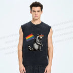 Unisex Rainbow Ally Printed Washed Tank Top