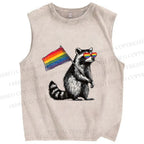 Unisex Rainbow Ally Printed Washed Tank Top