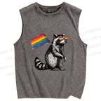 Unisex Rainbow Ally Printed Washed Tank Top