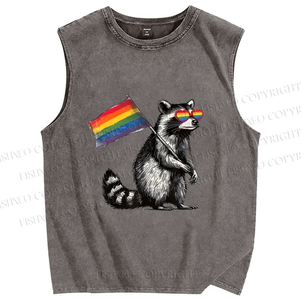 Unisex Rainbow Ally Printed Washed Tank Top