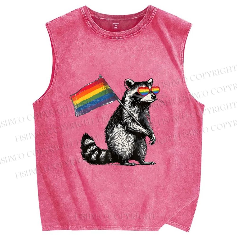 Unisex Rainbow Ally Printed Washed Tank Top