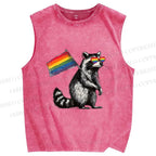 Unisex Rainbow Ally Printed Washed Tank Top
