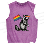 Unisex Rainbow Ally Printed Washed Tank Top