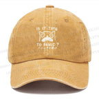 Unisex Panic Cat Vintage Casual Washed Cap