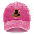 Unisex Cat Ramen Vintage Casual Washed Cap