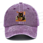 Unisex Cat Ramen Vintage Casual Washed Cap