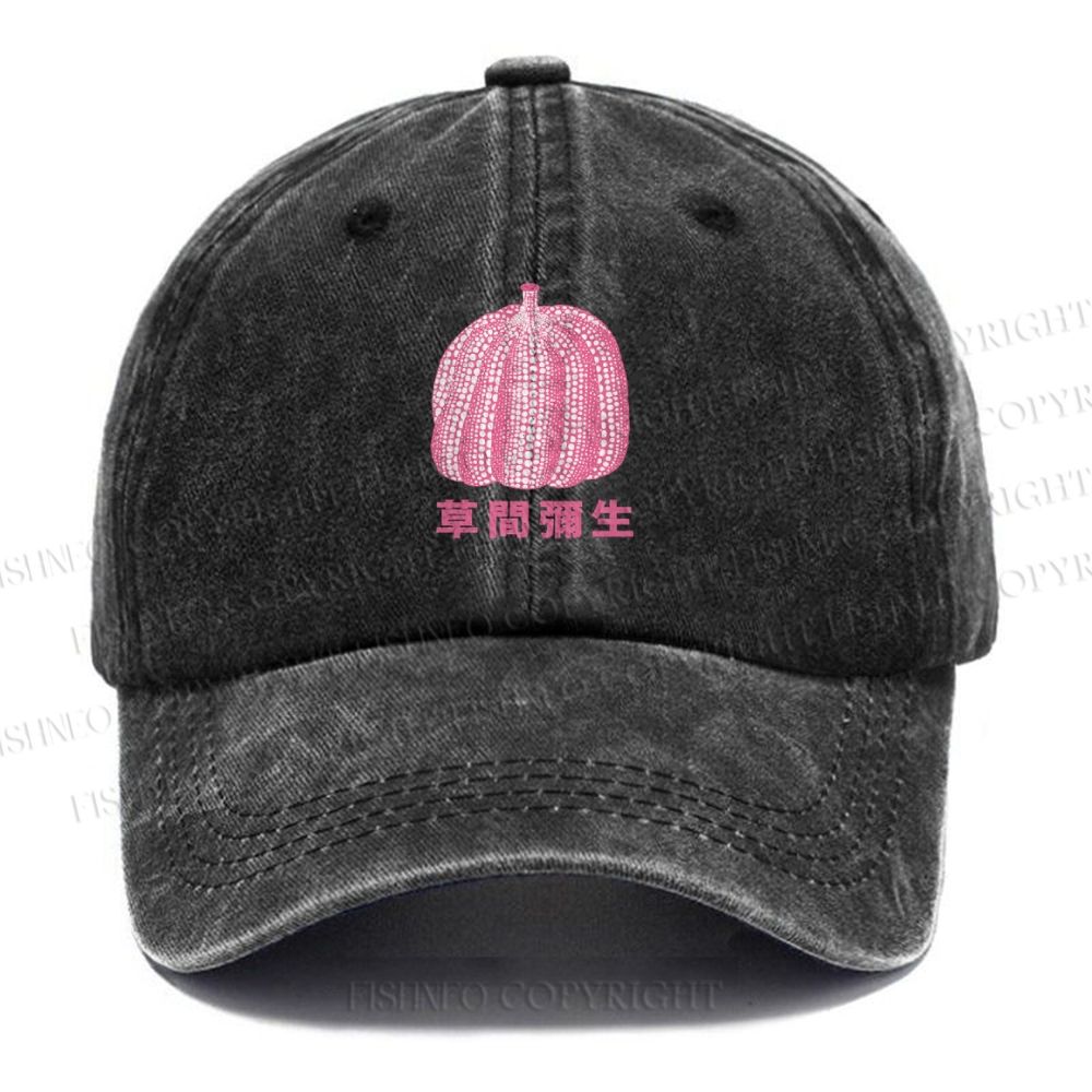 Unisex Yayoi Kusama Pumpkin Vintage Casual Washed Cap