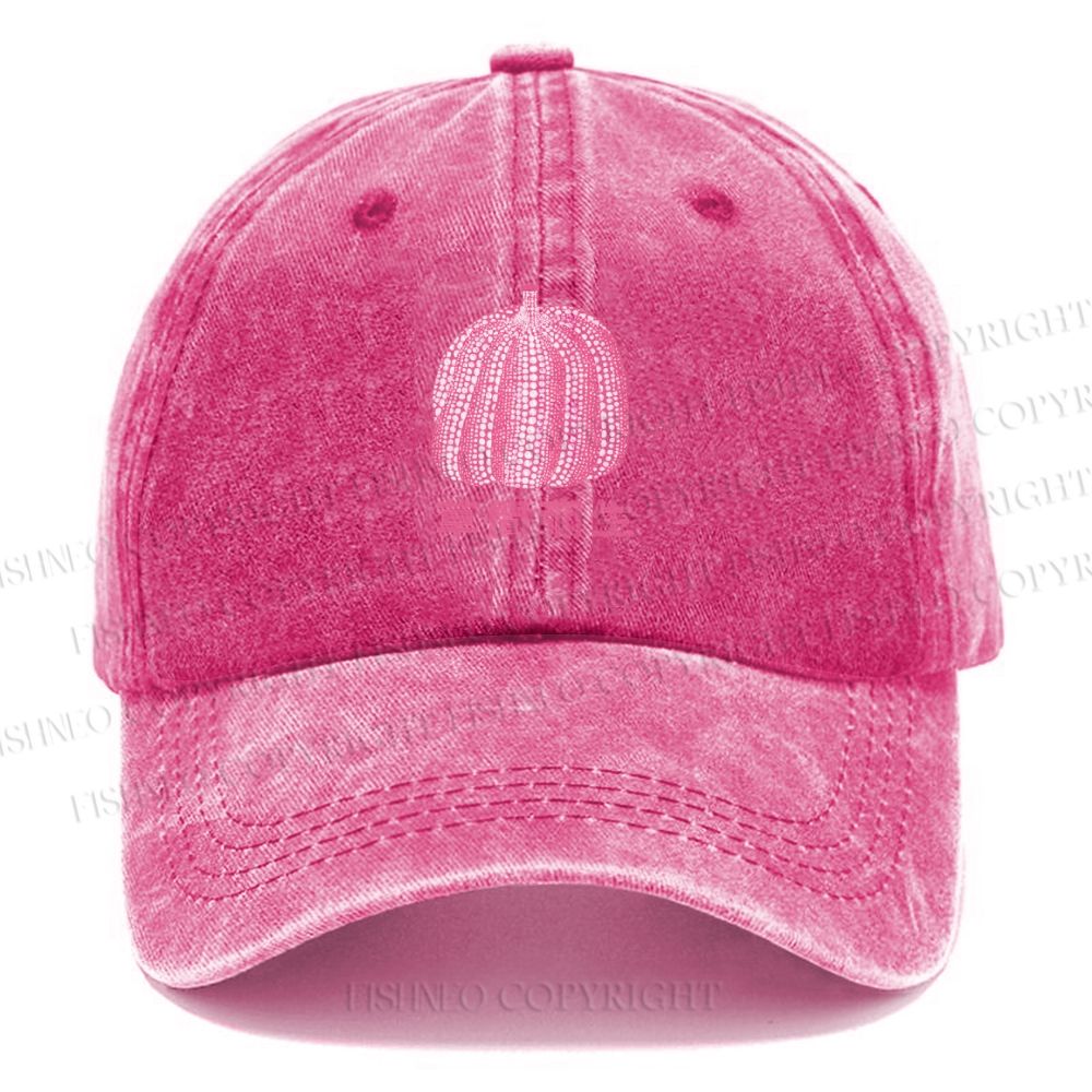 Unisex Yayoi Kusama Pumpkin Vintage Casual Washed Cap