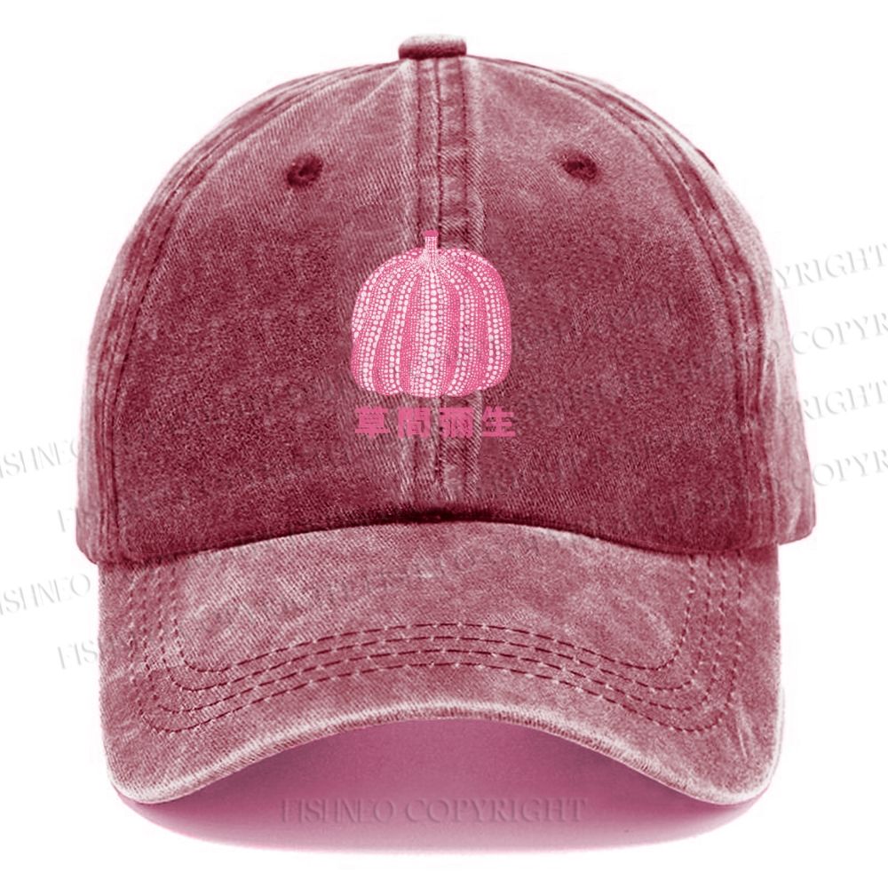 Unisex Yayoi Kusama Pumpkin Vintage Casual Washed Cap