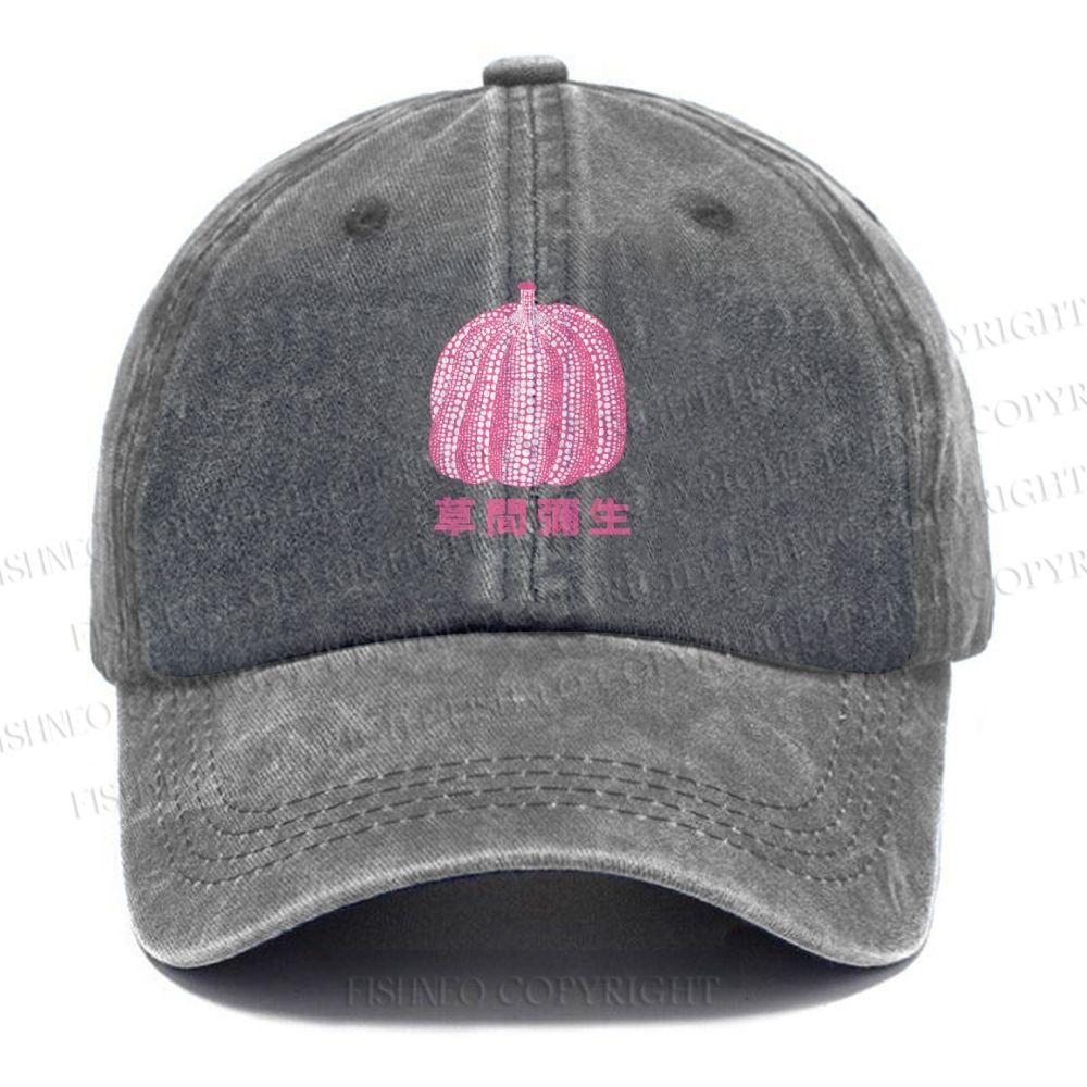 Unisex Yayoi Kusama Pumpkin Vintage Casual Washed Cap
