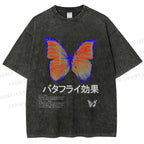 Unisex Butterfly Effect Printed Washed Tee