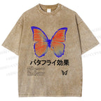 Unisex Butterfly Effect Printed Washed Tee