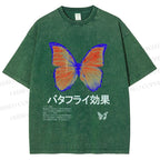 Unisex Butterfly Effect Printed Washed Tee