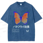 Unisex Butterfly Effect Printed Washed Tee