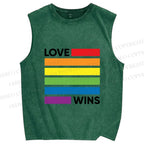 Unisex Pride Love wins Printed Washed Tank Top