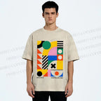 Unisex Bauhaus Design Printed Washed Tee