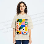 Unisex Bauhaus Design Printed Washed Tee
