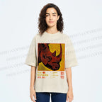 Unisex Yayoi Kusama Rhino Printed Washed Tee