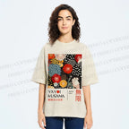 Unisex Yayoi Kusama Flowers Printed Washed Tee