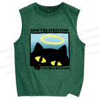 Unisex Don't Be Stressing Printed Washed Tank Top
