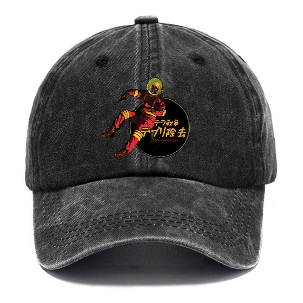 Skeleton Astronaut Washed Cap