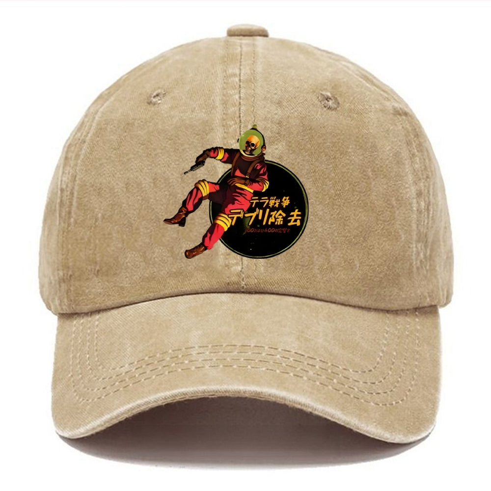 Skeleton Astronaut Washed Cap
