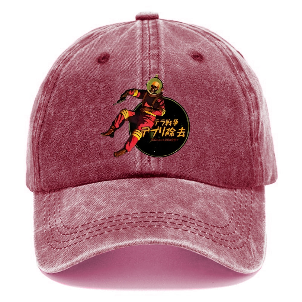 Skeleton Astronaut Washed Cap