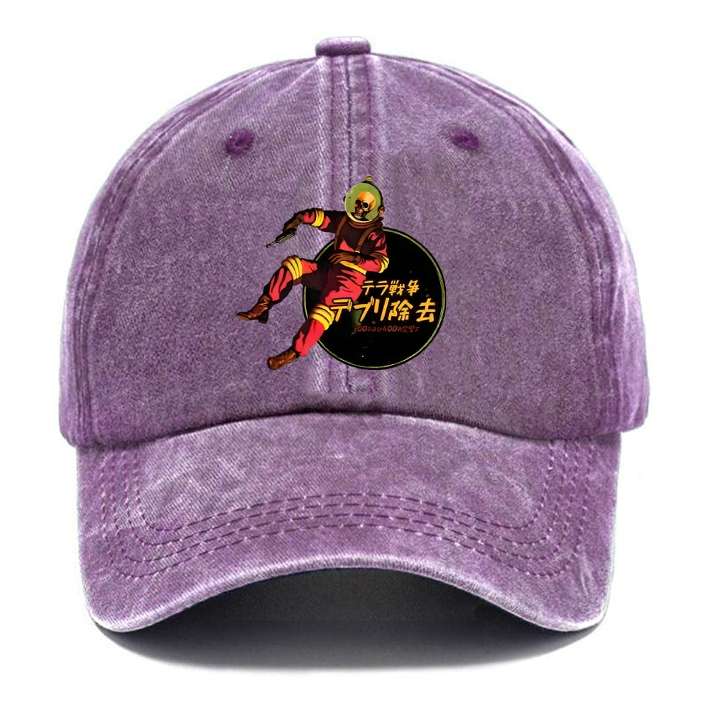 Skeleton Astronaut Washed Cap