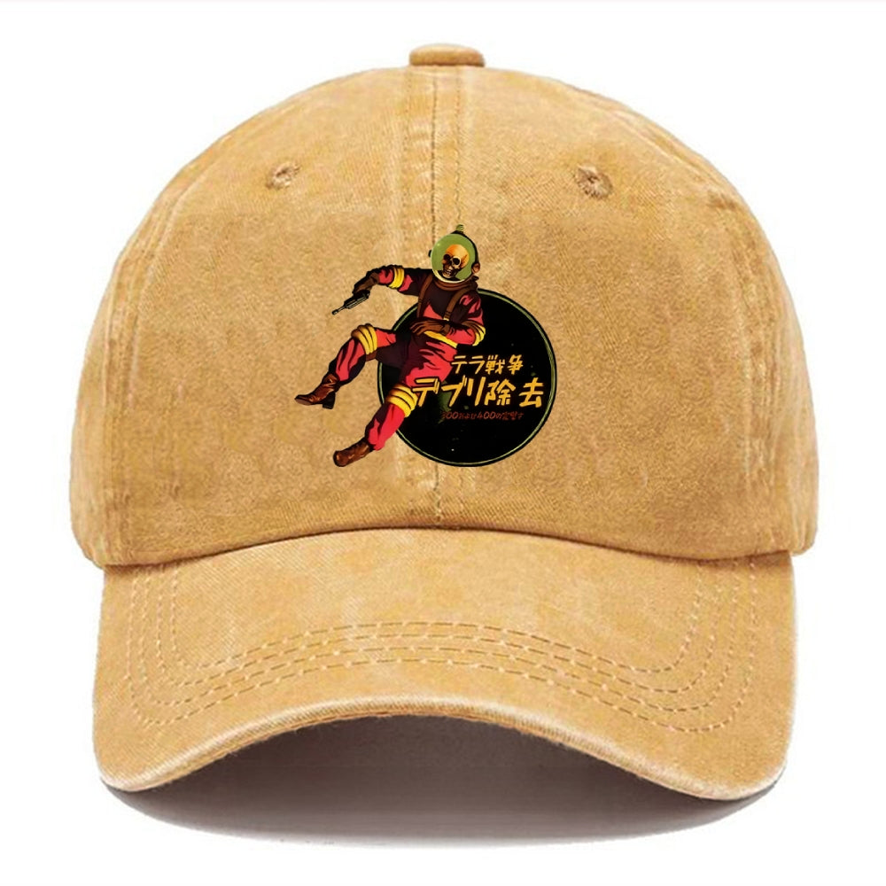 Skeleton Astronaut Washed Cap