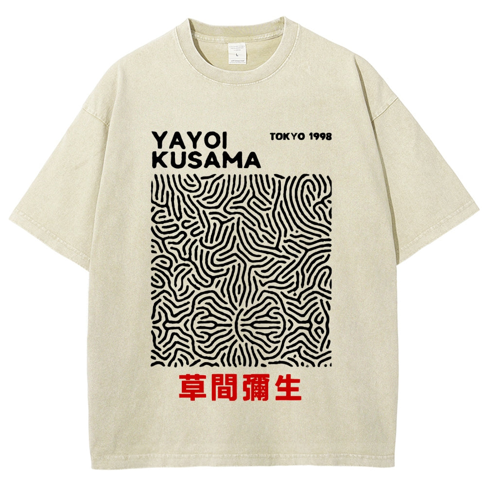Yayoi Kusama Vintage Wash Japanese Design T-Shirt