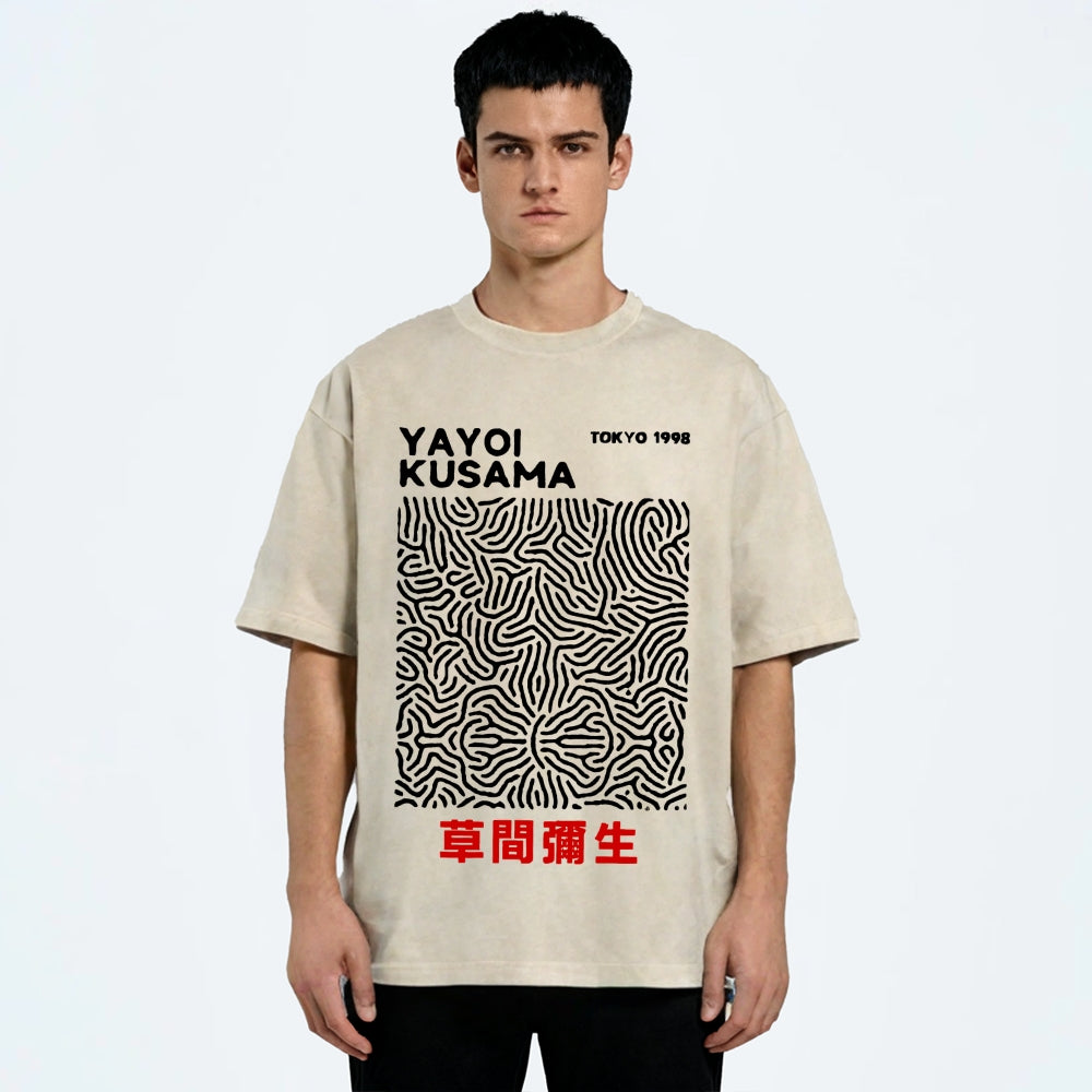 Yayoi Kusama Vintage Wash Japanese Design T-Shirt