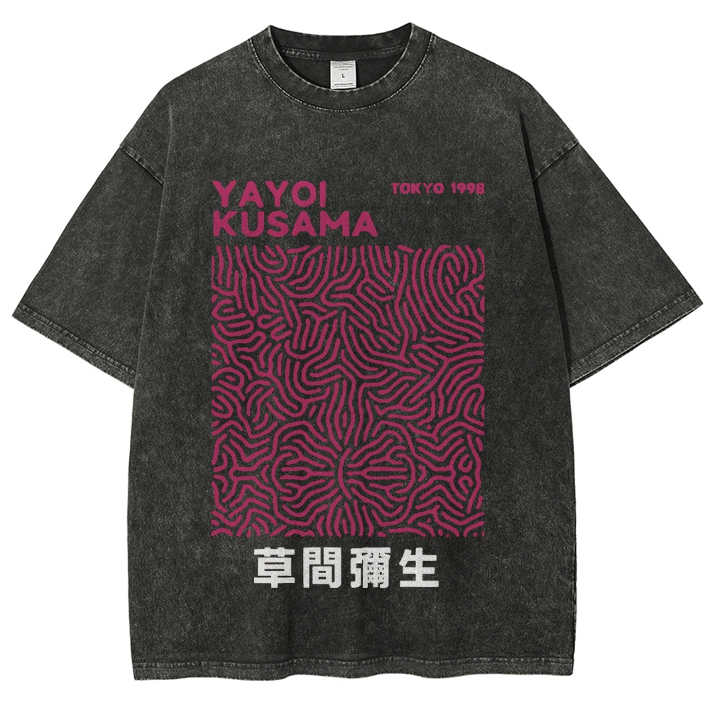 Yayoi Kusama Vintage Wash Japanese Design T-Shirt