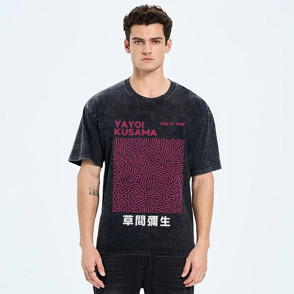 Yayoi Kusama Vintage Wash Japanese Design T-Shirt