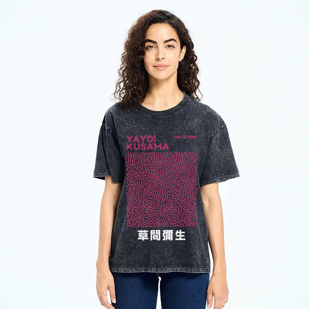 Yayoi Kusama Vintage Wash Japanese Design T-Shirt