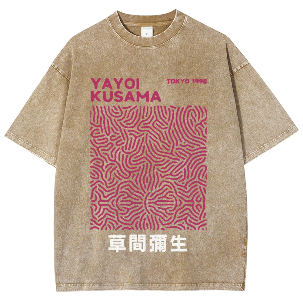 Yayoi Kusama Vintage Wash Japanese Design T-Shirt