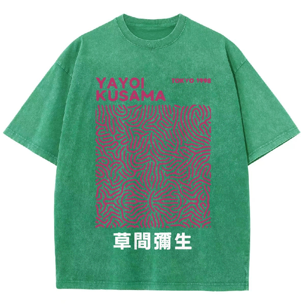 Yayoi Kusama Vintage Wash Japanese Design T-Shirt