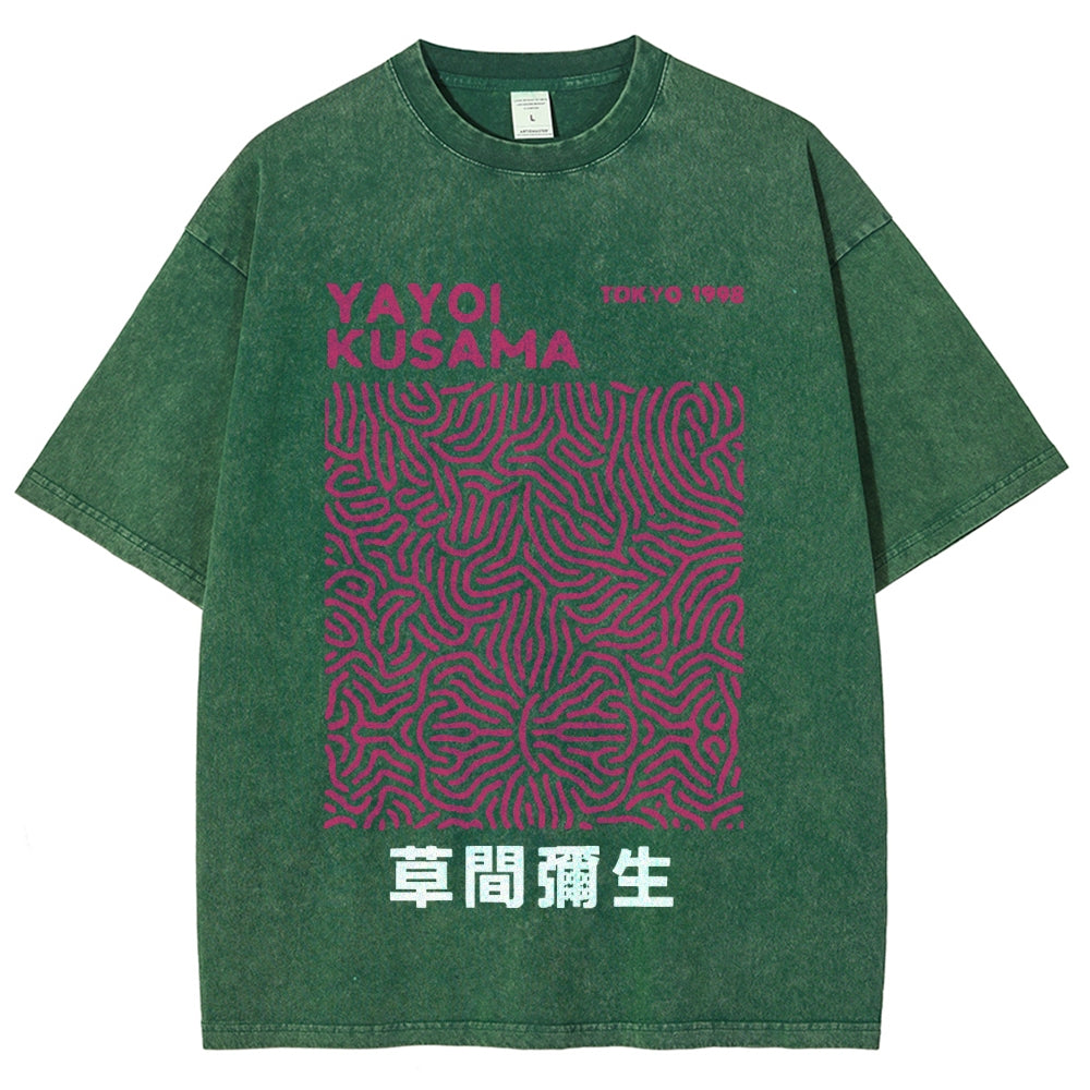Yayoi Kusama Vintage Wash Japanese Design T-Shirt