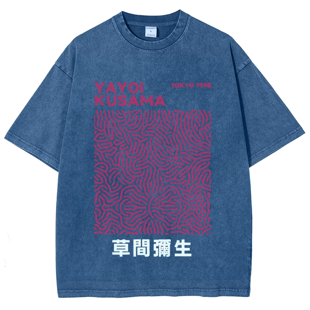 Yayoi Kusama Vintage Wash Japanese Design T-Shirt
