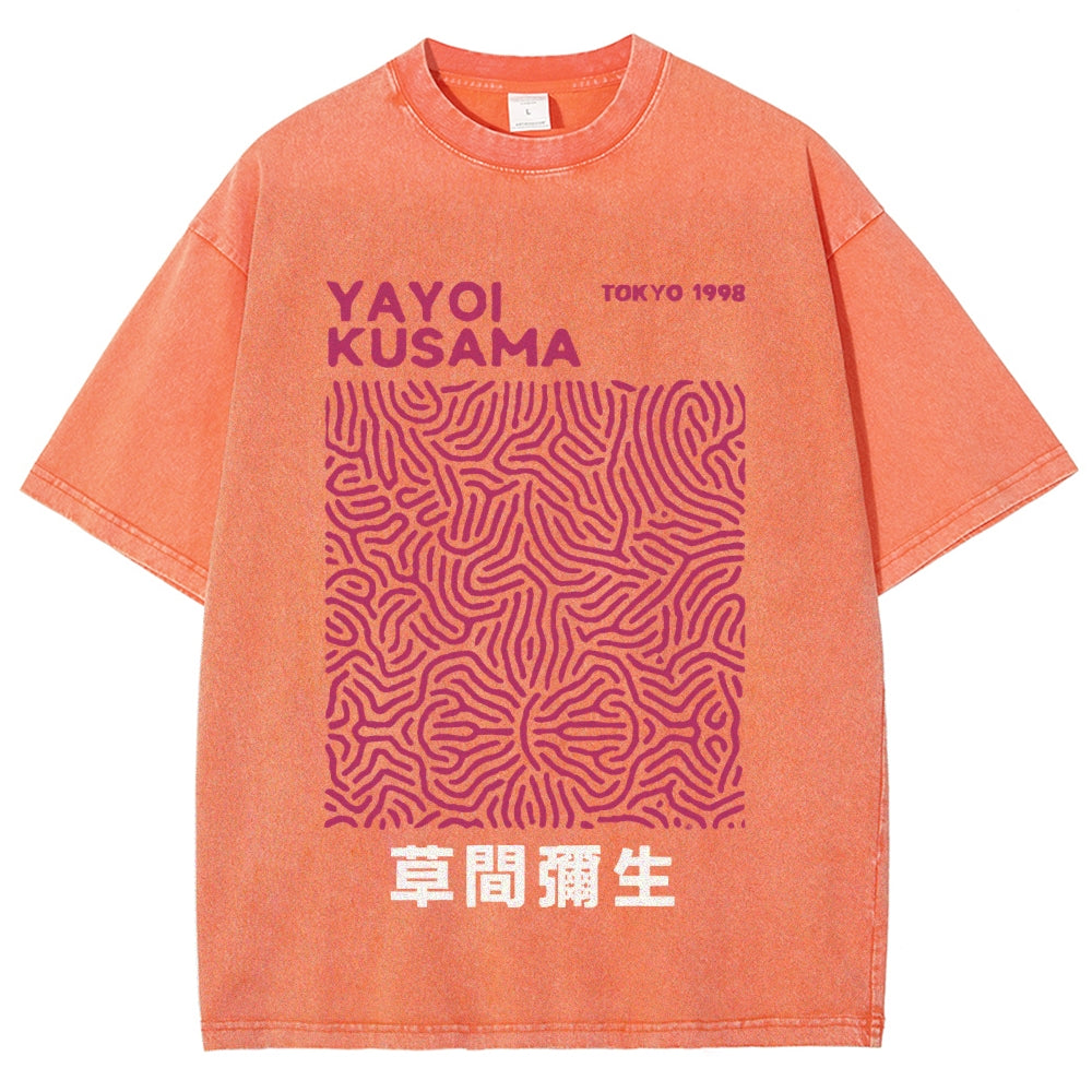Yayoi Kusama Vintage Wash Japanese Design T-Shirt
