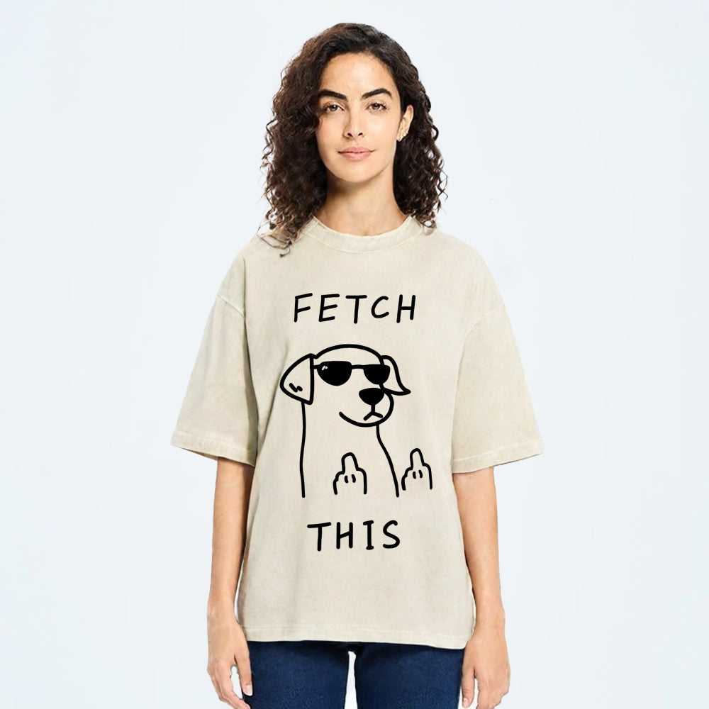 Unisex Rebellious Dog Washed T-Shirt