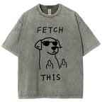 Unisex Rebellious Dog Washed T-Shirt