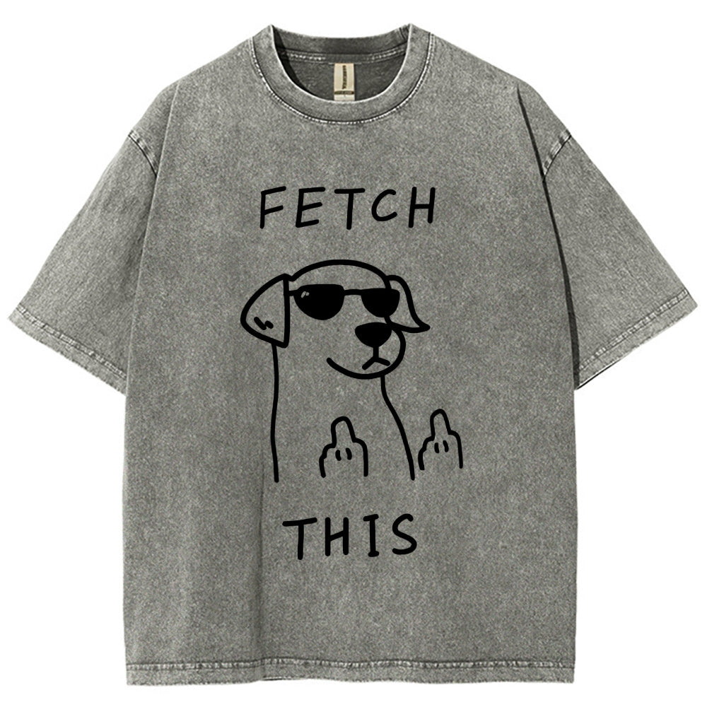 Unisex Rebellious Dog Washed T-Shirt