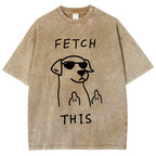 Unisex Rebellious Dog Washed T-Shirt