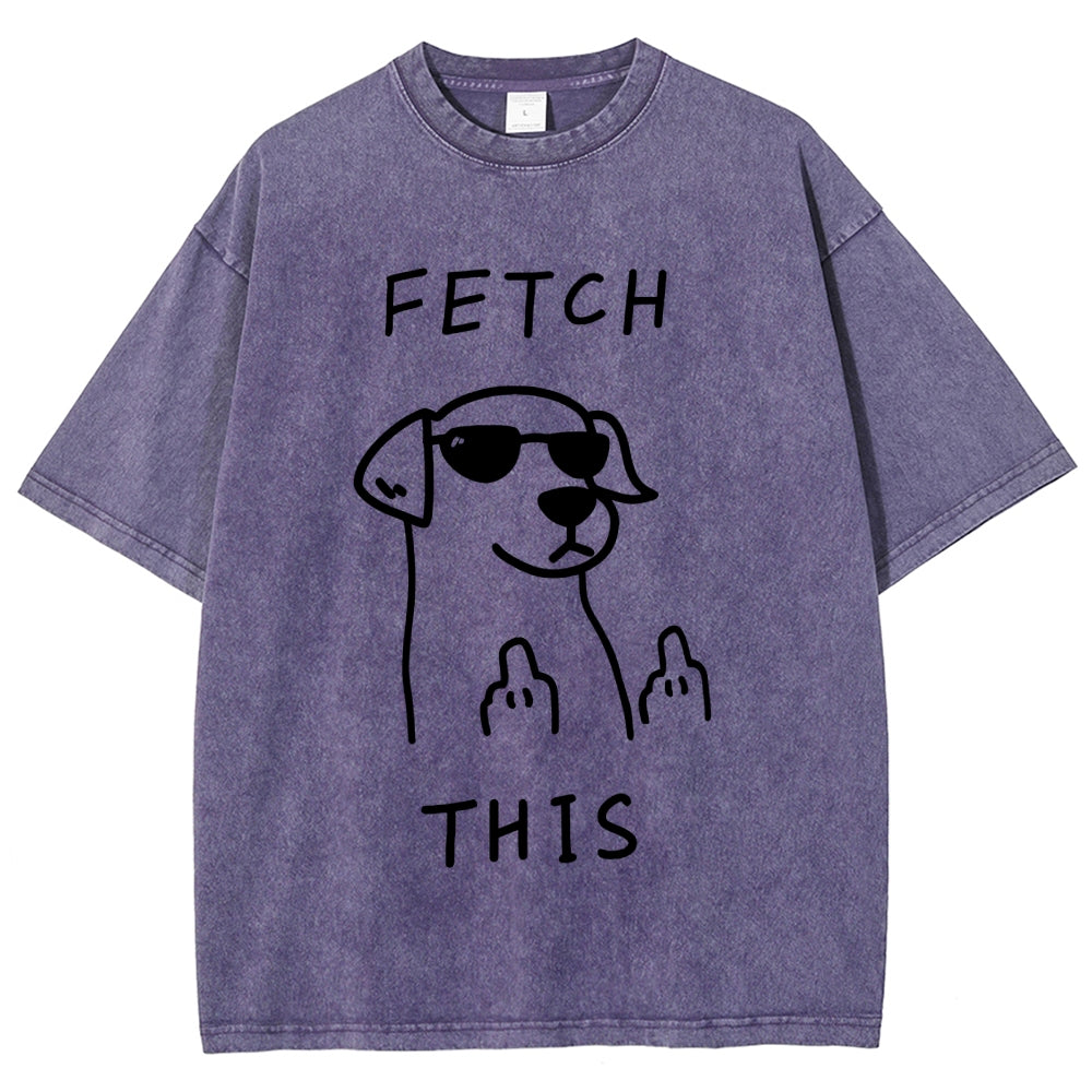 Unisex Rebellious Dog Washed T-Shirt