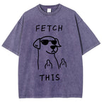 Unisex Rebellious Dog Washed T-Shirt