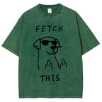 Unisex Rebellious Dog Washed T-Shirt