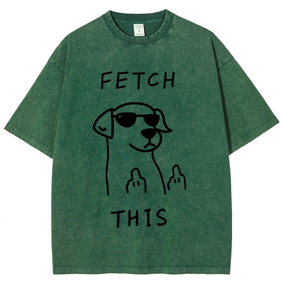 Unisex Rebellious Dog Washed T-Shirt