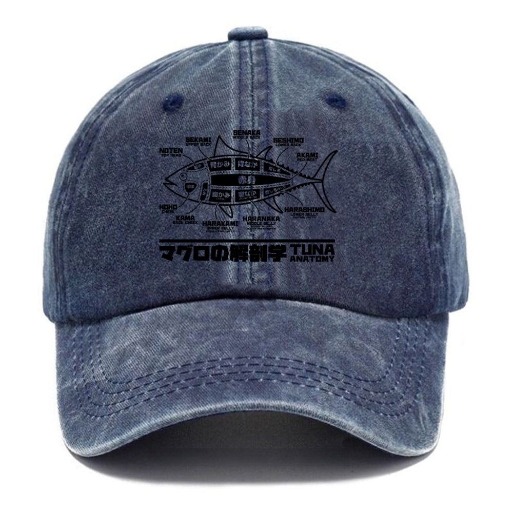 Tuna Dissection Map Japanese Washed Cap