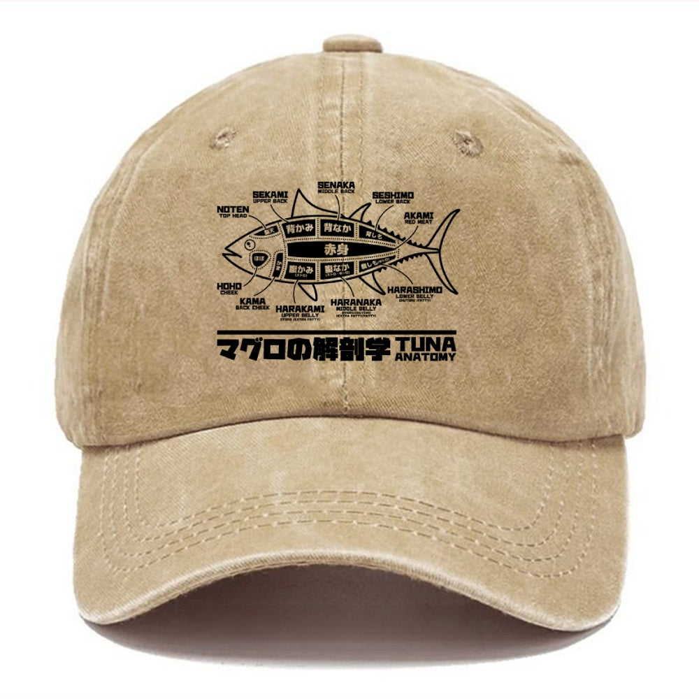 Tuna Dissection Map Japanese Washed Cap